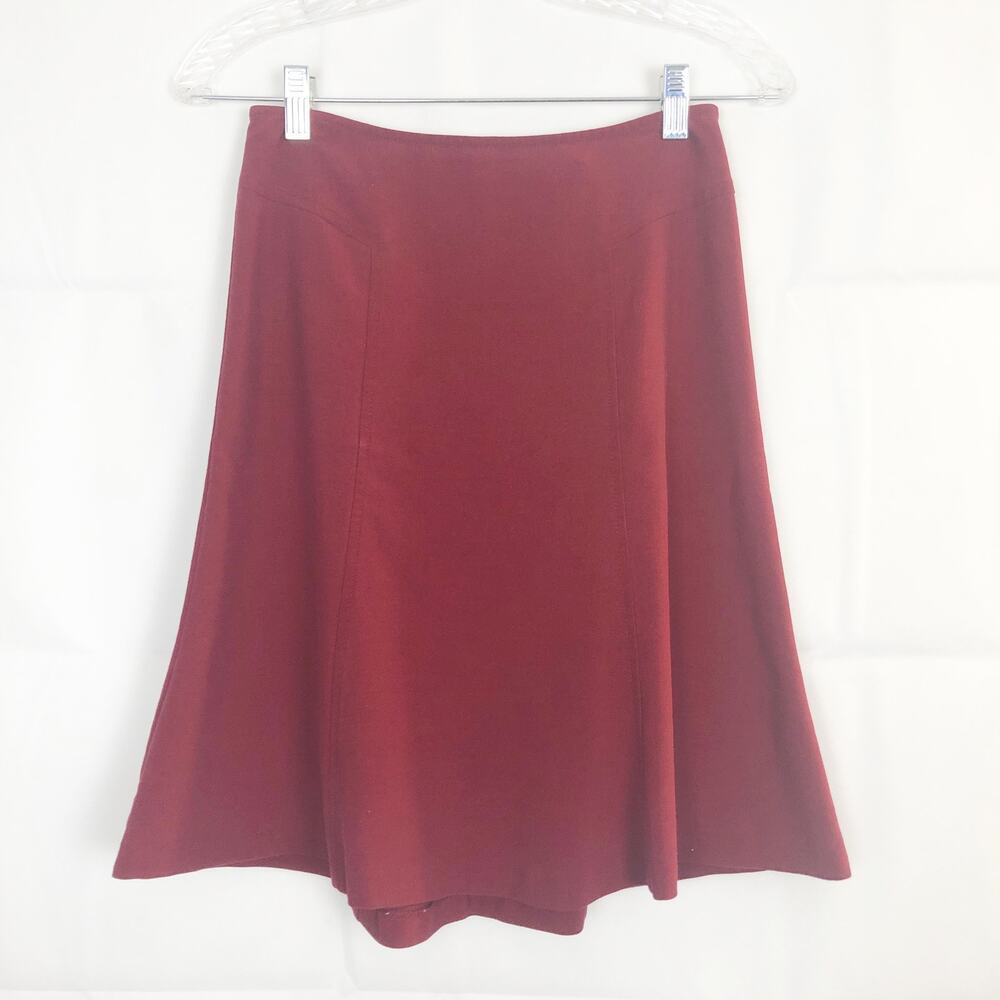Wrapper High Waisted Red A Line Skirt
